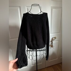 Black knitted cropped sweater